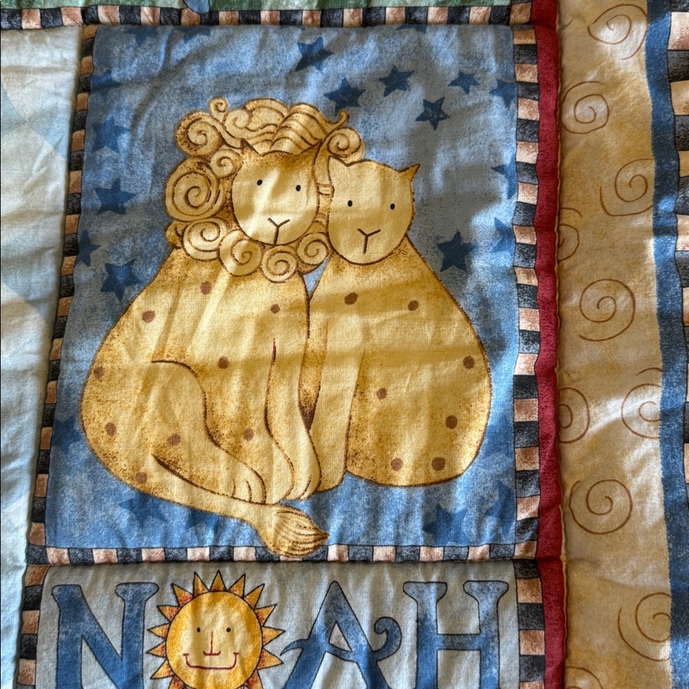 Vintage Noah’s Ark Baby bed comforter quilt - Picture 7 of 9